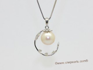 Spp605 Classic 925Silver Pendant with 10-11mm White Round Pearl