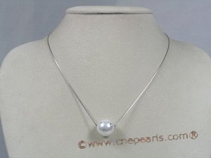 sppd001 14mm with south sea shell pearl neckalce with sterling chain