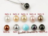 sppd012 Sterling silver 10mm black shell pearl pendant necklace on sale