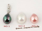 sppd018 Sterling silver pendant necklace drop with 12*15mm shell pearl