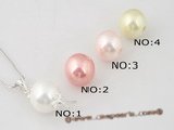 sppd022 Fashion 14mm round shell pearl pendant necklace in sterling silver