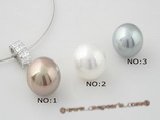 sppd023 Large size Sterling silver pendant tail drop with 20mm round shell pearl