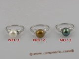spr001 8-8.5mm freshwater pearl sterling silver mounting rings, us size 7