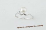 spr050 Sterling silver 6-6.5mm bread pearl swirl ring in wholesale