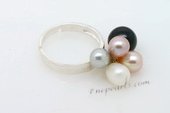 spr105 Designer sterling silver ring pearl dangling ring in US size5.5