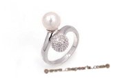 spr120 Sterling Silver 8-9mm Teardrop Freshwater Pearl Ring