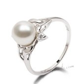 Spr131 Elegant Sterling Silver 7.5-8m Freshwater Bread Pearl  Ring