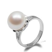 Spr144 Classic Collection Sterling Silver White Bread Pearl Ring