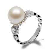 Spr155 Pretty Design 925Silver 10-11mm Freshwater Round Pearl Ring