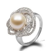 Spr158 Modern 925Silver Ring with 10-11mm Freshwater Round Pearl