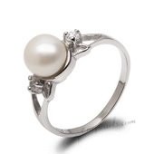 Spr167 Lovely White Freshwater Pearl 925 Sterling Silver Ring