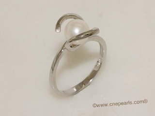 spr181 Sterling Silver 7-7.5mm Bread Freshwater Pearl Ring