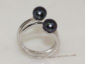 spr194 Beautiful Sterling Silver Ring  with Black Freshwater Pearl