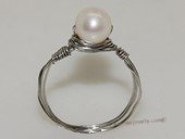 spr195 Sterling Silver 9.5-10mm Pink Bread Freshwater Pearl Ring