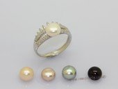 spr232 7.5-8mm White Bread Pearl Sterling Silver Design Ring