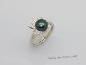 spr236 Adjustable Sterling silver 8.5-9mm bread pearl designer ring