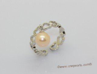 spr248 Sterling silver 7-7.5mm bread pearl adjustable tray ring