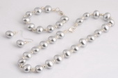Spset070 Designer 12*14mm Oval Sea Shell Pearl Sterling Silver Costume Necklace