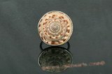 sr010 Silver-toned adjustable mother of pearl shell ring
