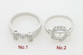 srm007 sterling silver Ring Setting Mounting with zircon beads,US size 7