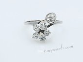 srm029 Stylish sparkling Flower sterling silver Ring Setting on sale,US size 7