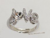 srm082 Fashion sparkling sterling silver Ring Setting in adjustable size