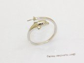 srm086 sterling silver adjustable size ring setting in dolphin shape