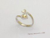 srm087 sterling silver adjustable size ring setting in heart design