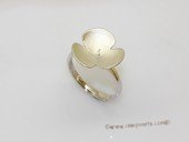 srm126 Fashion Leaf Design 925 Silver Adjustable Ring Setting