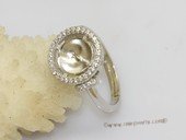 srm128  Fashion Circle Design 925 Silver Adjustable Ring Setting