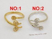srm142 Fashion Butterfly Style 925 Silver Adjustable Ring Setting