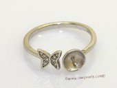 srm148 Fashion  butterfly Style 925 Silver Adjustable Ring Setting