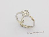 srm199  Wholesale adjustable size sterling silver ring setting with zircon beads