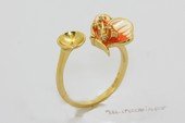 srm205 Fashion Sterling Silver Adjustable Ring Setting in Gold Color