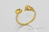srm206 Fashion Sterling Silver Adjustable Ring Setting in Gold Color
