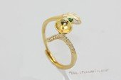 srm207 Fashion Sterling Silver Adjustable Ring Setting in Gold Color