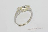 srm212  Wholesale adjustable size sterling silver ring setting with zircon beads