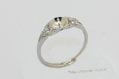 srm215  Wholesale adjustable size sterling silver ring setting with zircon beads