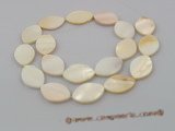ss013  Five strands 25*15mm oval white shell beads strands whole