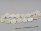 ss014  Five strands 25mm coin shape white shell beads strands wh