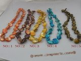 ss020 nugget shape shell strands wholesale, different color
