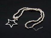 Stcn017 Modern button seed pearl costume necklace with star pendant
