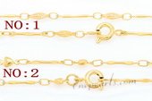 Stnc001 16inch Gold toned Copper Pendant Chain, Bag of 5