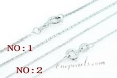 Stnc007 16inch Silver toned Copper Jewelry Chain wholesale, Bag of 10