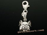 stp014 wholesale adorable pig design Charm in Sterling Silver