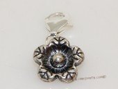 stp015 Sterling silver blooming flower charm in wholesale