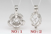 Swpm003 Sterling Silver Wish Pearl Cage Pendants in Flower Design