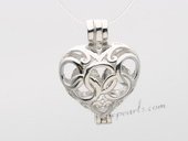 Swpm010 925 Sterling Silver Olympic Rings Heart shape Cage Pendant