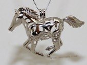 Swpm015 925 Sterling Silver Horse Shape Cage Pendant