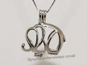 swpm024 925 Sterling Silver Elephant  Shape Cage Pendant